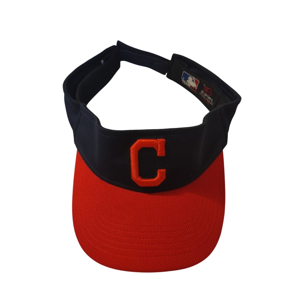 OC Sports Cleveland Indians MLB Visor Mens Navy Red Adjustable Baseball Hat OSFM